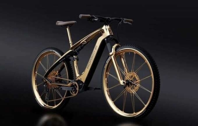 В России выпустили золотой велосипед